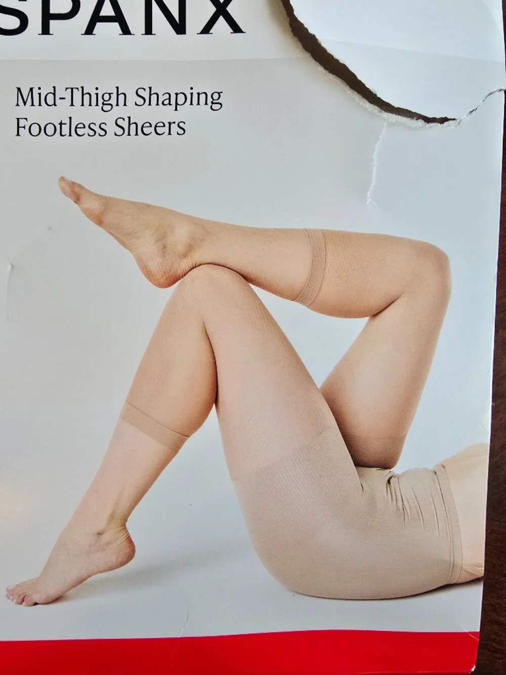 SPANX Mid-Thigh Shaping Footless Sheers Nude Size F Original Pantyhose New